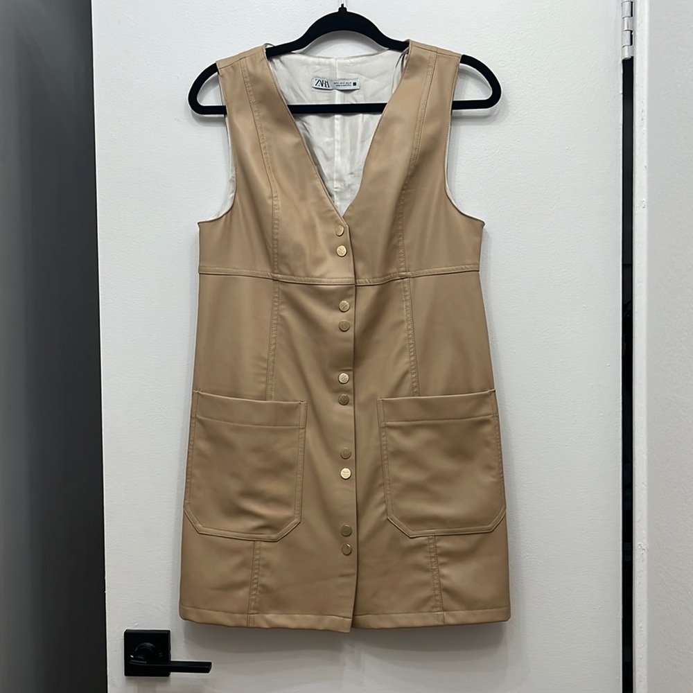 NWOT Zara Faux Leather Dress Sz S